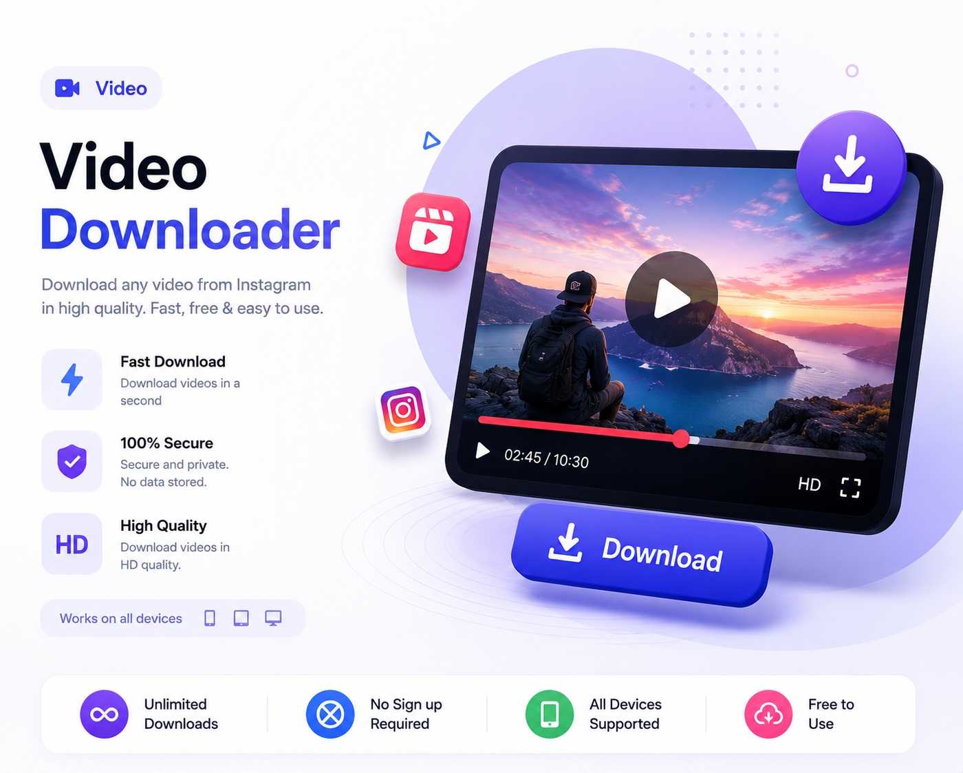 Instagram video download - download Instagram videos free online in HD quality